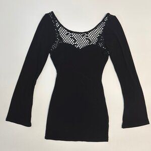 Symphony Black Mini Dress Women’s Bodycon Gothic Whimsigoth Rave Club